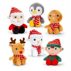SX1953: 15cm Keeleco Christmas Beanie Pals - 6 Designs (100% Recycled)
